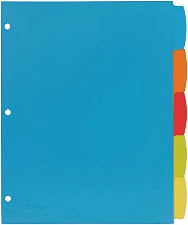 Alt view image 4 of 14 - Avery Big Tab Write & Erase Durable Plastic Dividers, 5 MulticolorTabs, 1 Set (16129),8-1/2" x 11"