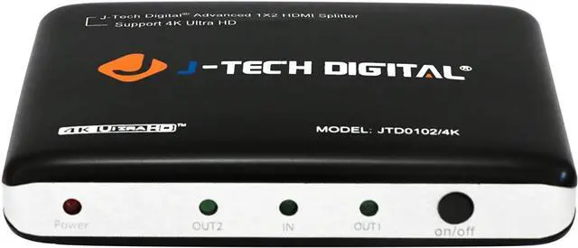 Alt view image 8 of 10 - J-Tech Digital JTD0102/4K J-Digital Most Advanced 2 Ports HDMI 1X2 Powered Splitter, Support Ultra HD 4K 3840 A 2160 Resolution and 3D