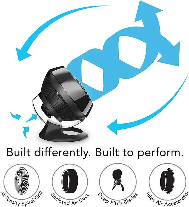 Alt view image 17 of 20 - Vornado 460BLK 460 Compact Small Air Circulator - Black