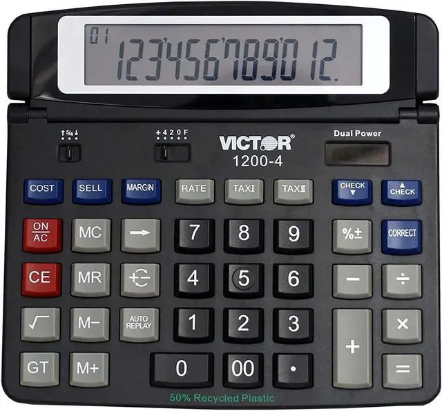 Alt view image 8 of 10 - Victor 1200-4 12 Digit Professional Desktop Calculator