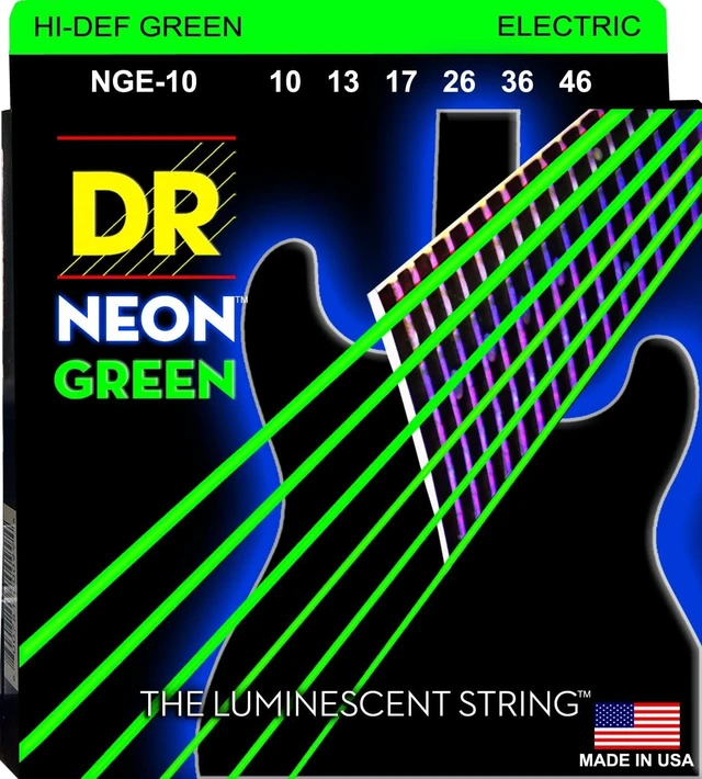 Alt view image 6 of 15 - DR Neon HiDef Super Electic Guitar Strings - Green - Medium