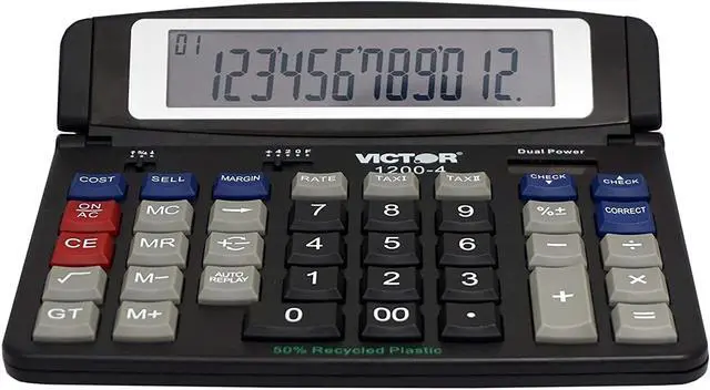 Alt view image 9 of 10 - Victor 1200-4 12 Digit Professional Desktop Calculator