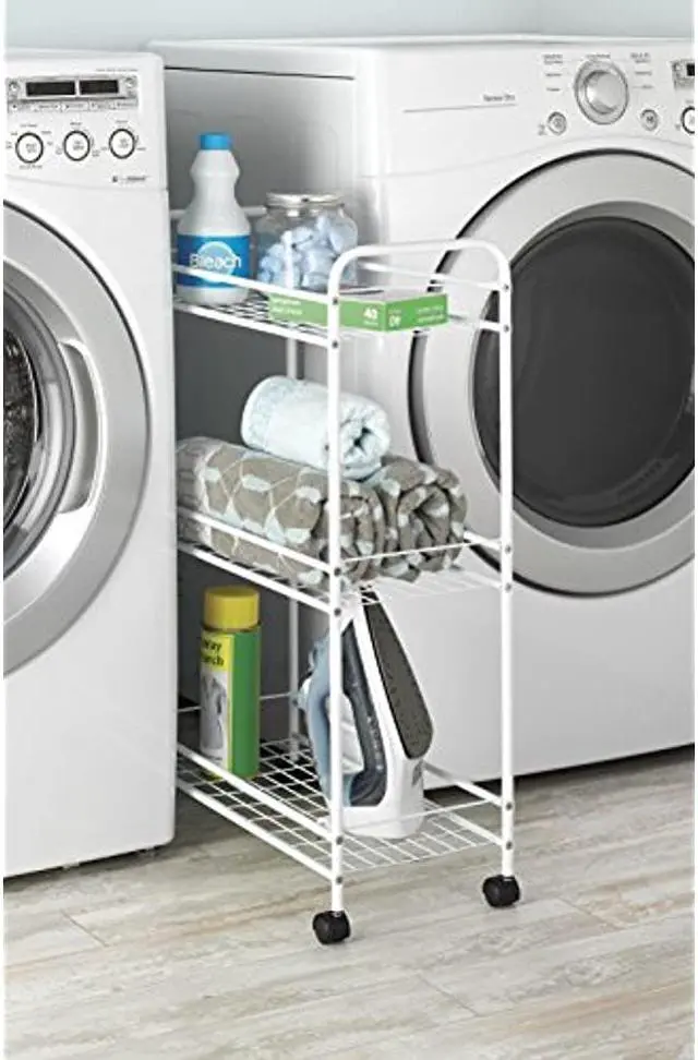 Alt view image 4 of 10 - WHITMOR 6023-6001 Household Cart Slim 3Tier Wht