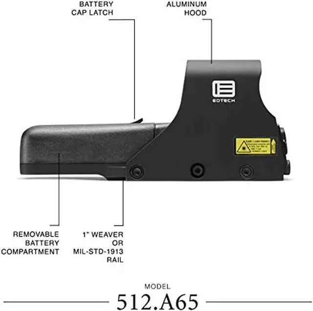 Alt view image 4 of 11 - EOTECH512.A65 Holographic Weapon Sight