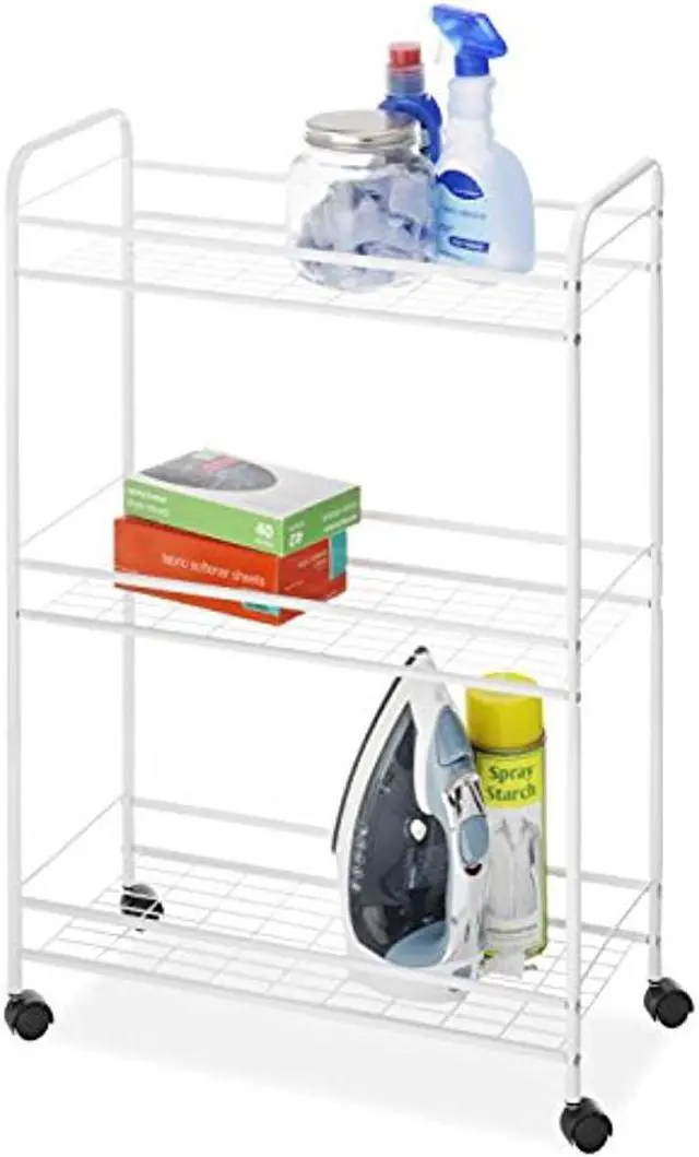 Alt view image 5 of 10 - WHITMOR 6023-6001 Household Cart Slim 3Tier Wht
