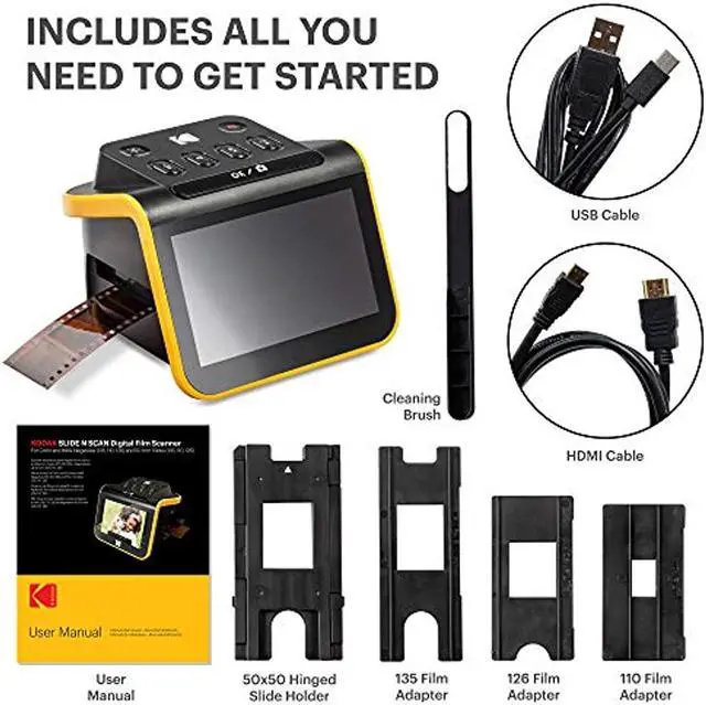 Alt view image 11 of 20 - KODAK Slide N SCAN Film and Slide Scanner with Large 5 LCD Screen, Convert Color & B&W Negatives & Slides 35mm, 126, 110 Film Negatives & Slides to High Resolution 22MP JPEG Digital Photos