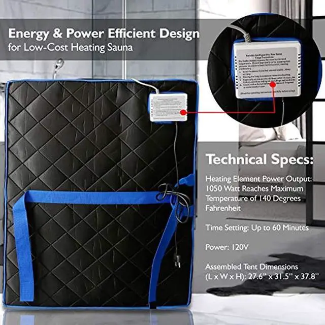 Alt view image 5 of 7 - SereneLife SLISAU10BK Compact & Portable Infrared Sauna, Black