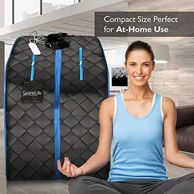 Alt view image 6 of 7 - SereneLife SLISAU10BK Compact & Portable Infrared Sauna, Black