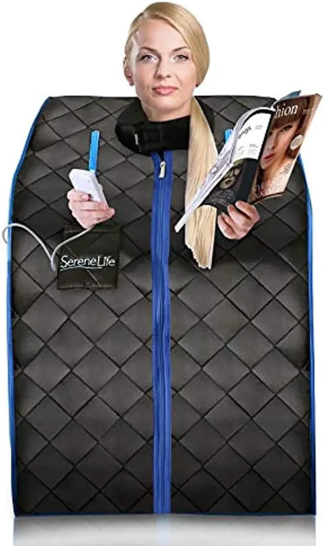 Alt view image 2 of 7 - SereneLife SLISAU10BK Compact & Portable Infrared Sauna, Black