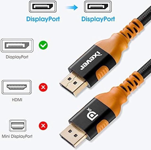 Alt view image 11 of 13 - Display Port Cable 1.4 [6.6FT, 2Pack], DisplayPort to DisplayPort Cord Ultra Hi Speed (8K@60Hz, 4K@144Hz) Support HBR3, DSC, HDR 10, UHD, 32.4 Gbit/s Display Cable For PC, Monitor, HDTV, Projectors
