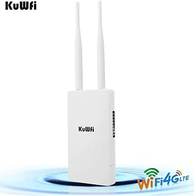 Alt view image 8 of 20 - KuWFi Waterproof Outdoor 4G LTE CPE SIM Card WiFi Router 150Mbps CAT4 SIM LTE Routers Work with IP Camera or Outside WiFi Coverage with 2pcs Antenna Only Work with SIM Card Mode