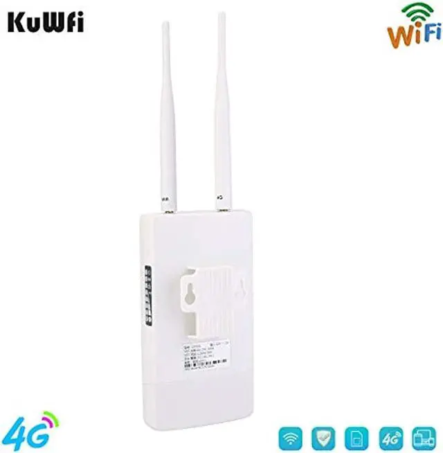 Alt view image 9 of 20 - KuWFi Waterproof Outdoor 4G LTE CPE SIM Card WiFi Router 150Mbps CAT4 SIM LTE Routers Work with IP Camera or Outside WiFi Coverage with 2pcs Antenna Only Work with SIM Card Mode