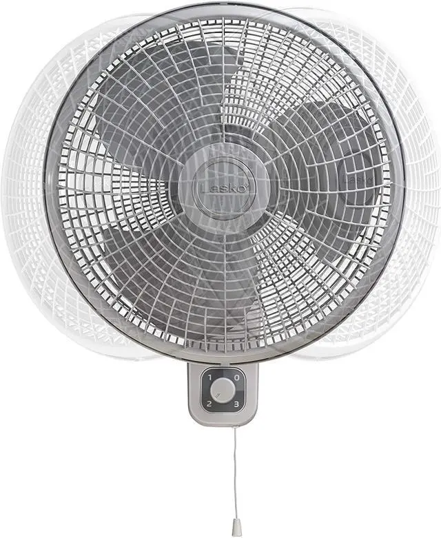 Alt view image 10 of 20 - Lasko 16 In. 3-Speed White Oscillating Wall-Mount Fan M16900
