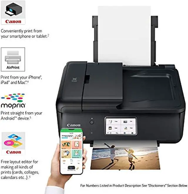 Alt view image 17 of 20 - Canon Pixma TR8620 Wireless All-In-One Inkjet Printer with Fax Black