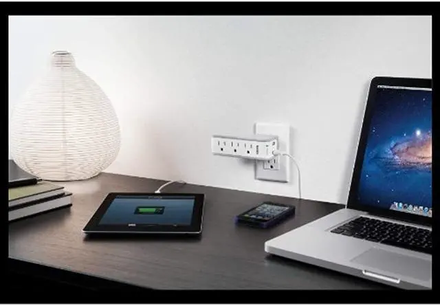 Alt view image 10 of 20 - Belkin SurgePlus 2-Port USB Swivel Charger w/ 3 AC Outlets (10 Watts, Combined)