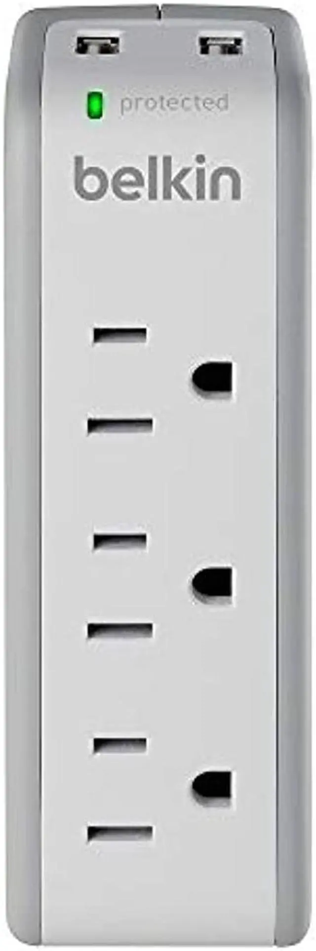 Alt view image 11 of 20 - Belkin SurgePlus 2-Port USB Swivel Charger w/ 3 AC Outlets (10 Watts, Combined)
