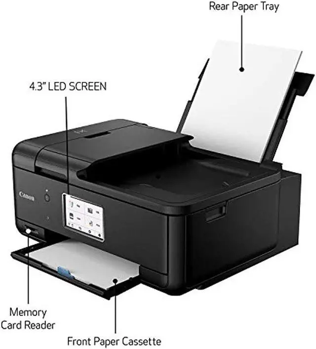 Alt view image 18 of 20 - Canon Pixma TR8620 Wireless All-In-One Inkjet Printer with Fax Black