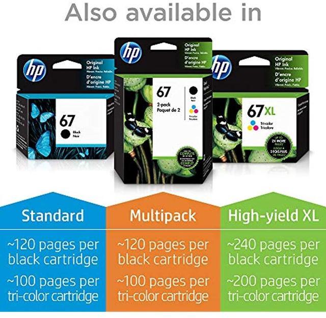 Alt view image 4 of 20 - HP 67XL High Yield Black Original Ink Cartridge, ~240 pages, 3YM57AN#140
