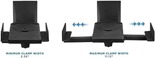 Alt view image 4 of 7 - Mount-It! Speaker Wall Mounts | Universal Side Clamping Bookshelf Speaker Mounting Brackets | 2 Mounts