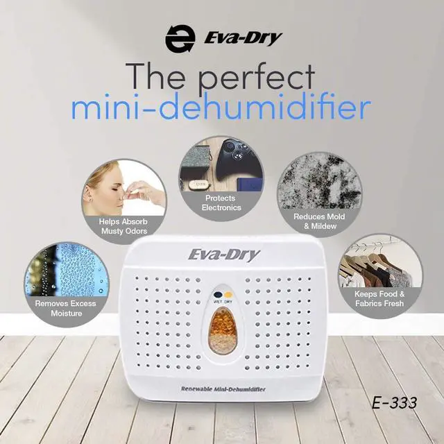 Alt view image 3 of 4 - Eva-Dry Wireless Mini Dehumidifier, White (E-333)