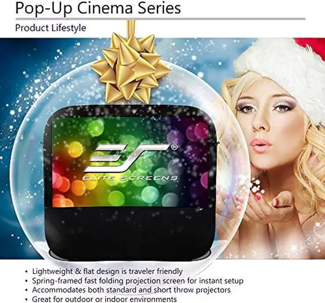 Alt view image 17 of 20 - Elite Screens POP92H 92In Pop-Upcinema Portable Screen 16:9 Table Top