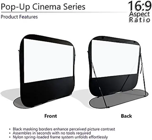 Alt view image 18 of 20 - Elite Screens POP92H 92In Pop-Upcinema Portable Screen 16:9 Table Top