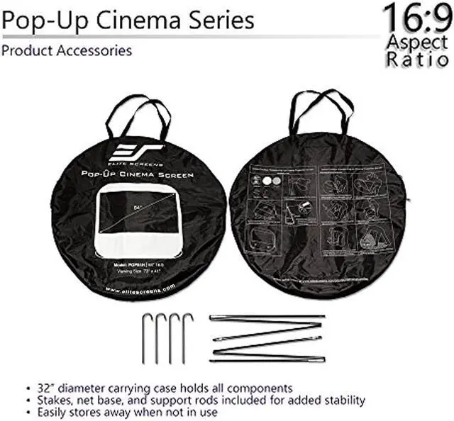 Alt view image 20 of 20 - Elite Screens POP92H 92In Pop-Upcinema Portable Screen 16:9 Table Top
