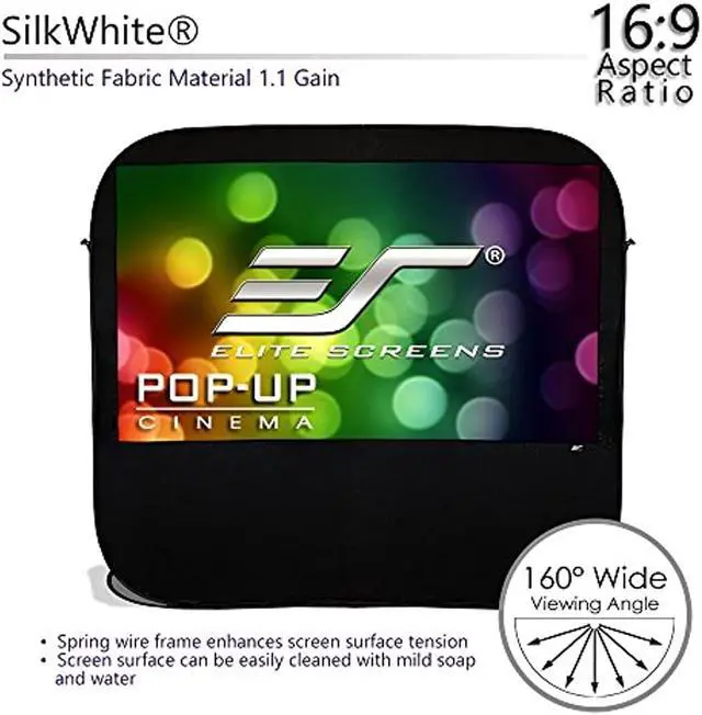 Alt view image 16 of 20 - Elite Screens POP92H 92In Pop-Upcinema Portable Screen 16:9 Table Top