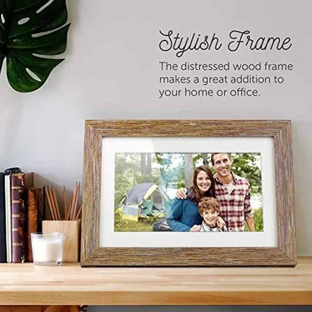 Alt view image 16 of 20 - Aluratek 10.0" Distressed Wood Digital Photo Frame with Auto Slideshow Feature