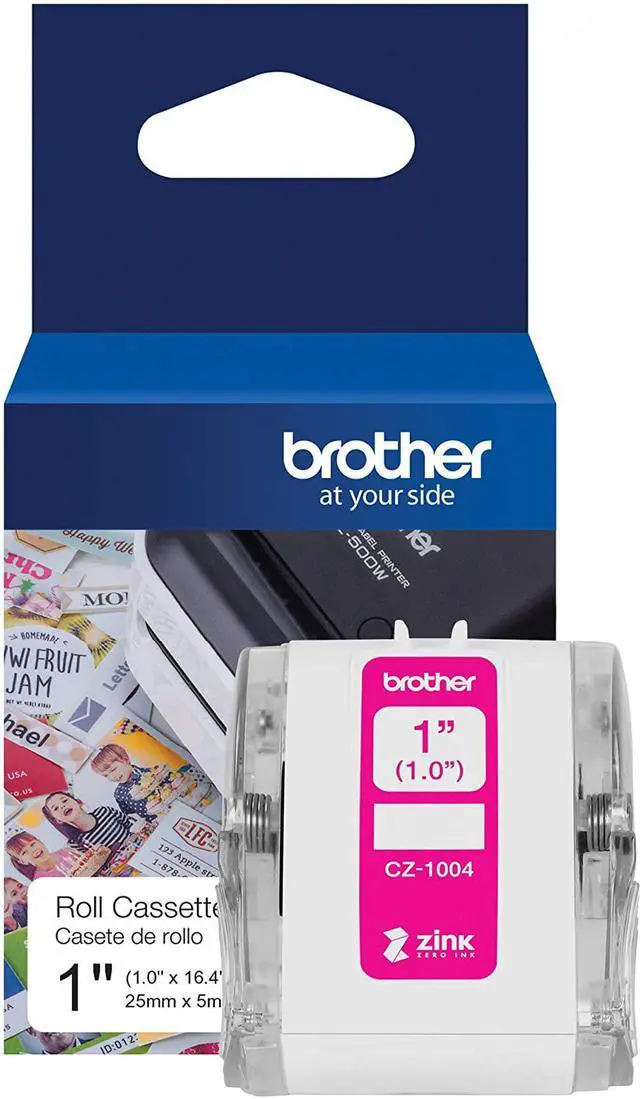 Alt view image 11 of 20 - Brother Genuine CZ-1004 continuous length 1" (1.0") 25 mm wide x 16.4 ft. (5 m) long label roll featuring ZINK® Zero Ink technology - 1" Width x 16 13/32 ft Length - Zero Ink (Z