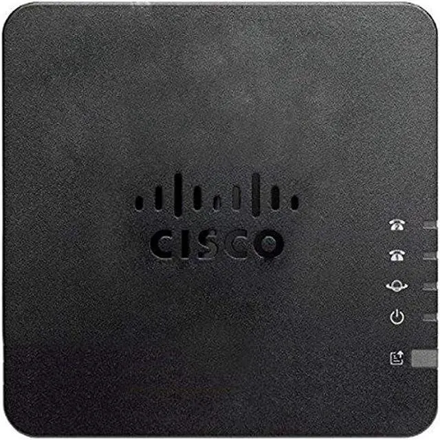Alt view image 2 of 5 - Cisco 2-Port Analog Telephone Adapter with Router For Multiplatform, 2 x RJ-45 - 2 x FXS - Fast Ethernet - Wall Mountable
