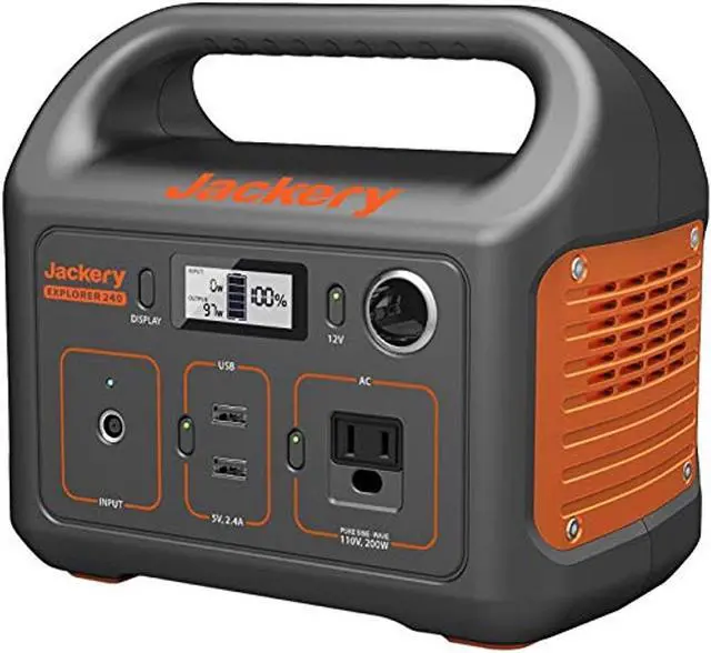 Main image of Jackery Portable Power Station Explorer 240, 240Wh Backup Lithium Battery, 110V/200W Pure Sine Wave AC Outlet, Solar Generator (Solar Panel Not Included) for Outdoors Camping Travel Hunting Emergency