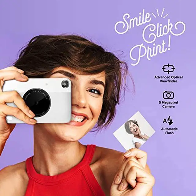 Alt view image 12 of 16 - Kodak Printomatic Instant Print Camera , Prints On ZINK 2x3" Sticky-Backed Paper - Grey