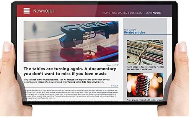 Alt view image 6 of 7 - Lenovo Smart Tab M10 Plus, FHD 10.3" Android Tablet, Alexa-Enabled Smart Device, Octa-Core Processor, 32GB Storage, 2GB RAM, Wi-Fi, Bluetooth, ZA6M0030US, Platinum Grey