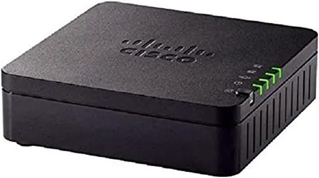 Alt view image 4 of 5 - Cisco 2-Port Analog Telephone Adapter with Router For Multiplatform, 2 x RJ-45 - 2 x FXS - Fast Ethernet - Wall Mountable