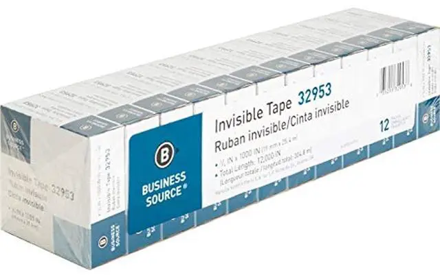 Alt view image 8 of 12 - Business Source Invisible Tape Value Pk 1" Core 3/4"x1000" 12/PK Clear 32953