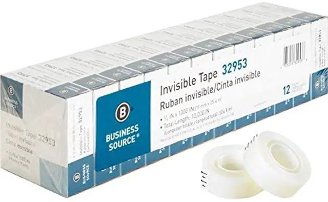 Alt view image 5 of 12 - Business Source Invisible Tape Value Pk 1" Core 3/4"x1000" 12/PK Clear 32953