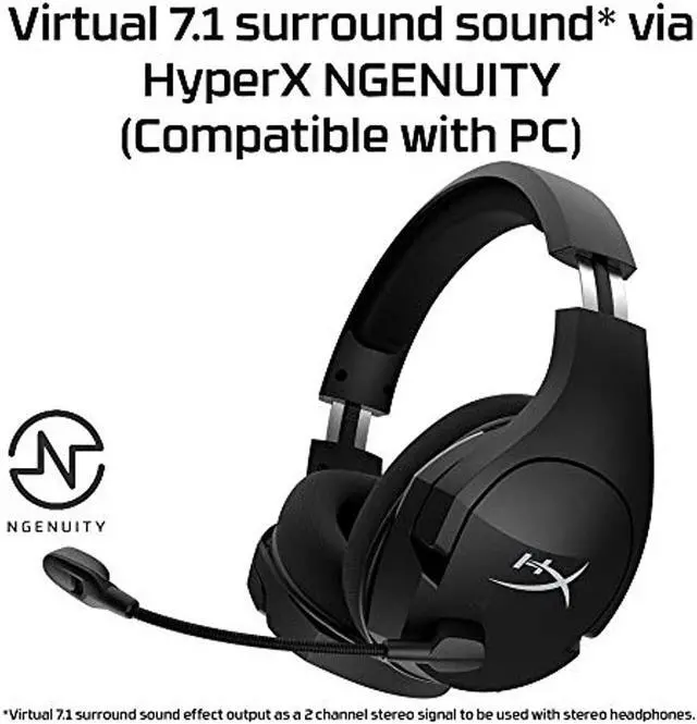 Alt view image 11 of 20 - HyperX Cloud Stinger Core Wireless 7.1 Surround Sound Gaming Headset for PC Noise Cancelling Microphone Lightweight - Black