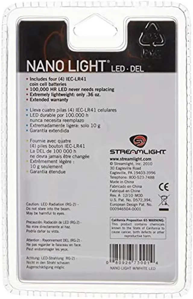 Alt view image 10 of 17 - Streamlight - 73001 - Streamlight Nano Light? Key Chain LED Light