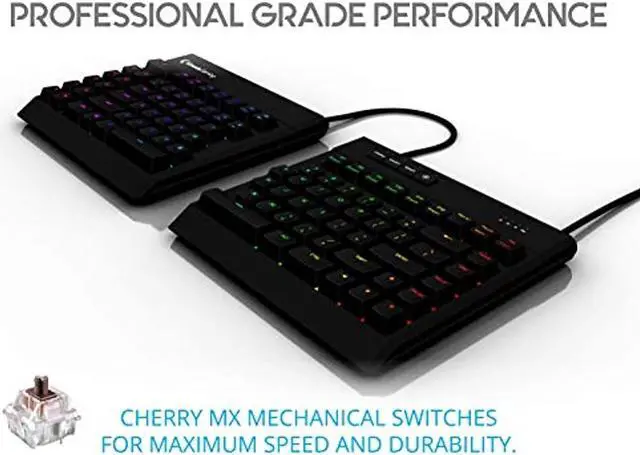 Alt view image 10 of 20 - KINESIS Gaming Freestyle Edge RGB Split Mechanical Keyboard (MX Brown)