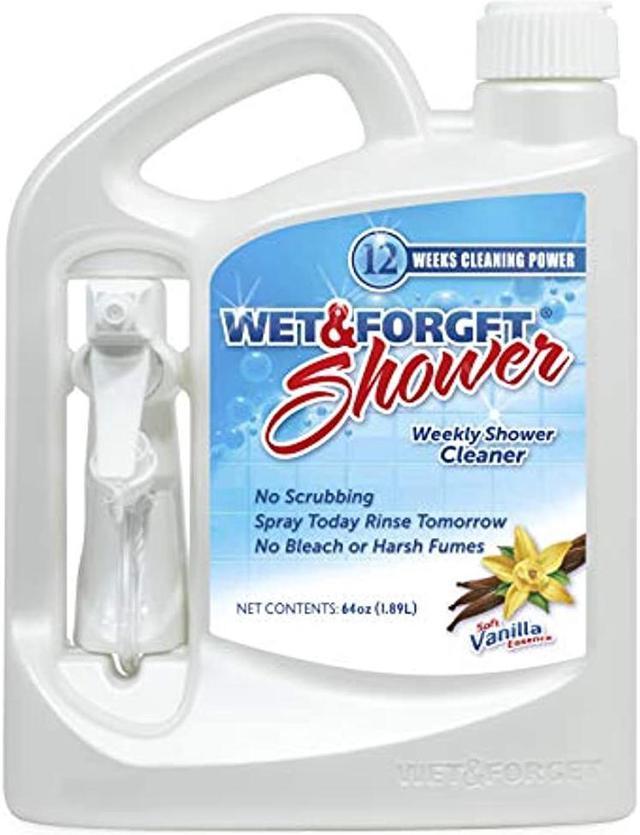 Shower Cleaner,64 oz.,Vanilla,Clear WET AND FORGET 801064 