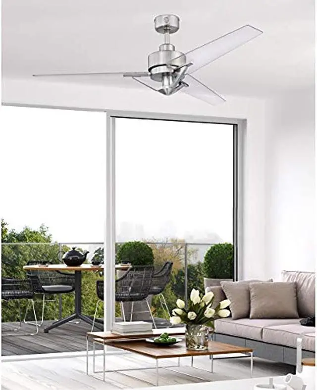 Alt view image 4 of 13 - Westinghouse Lighting 7225500 Julien, Modern Industrial Ceiling Fan with Remote Control, 54 Inch, Brushed Nickel Finish
