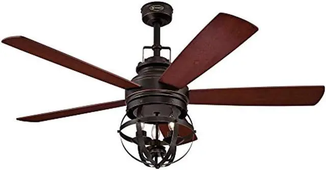 Alt view image 2 of 12 - Westinghouse Lighting 7217100 Stella Mira 52-Inch Vintage Ceiling Fan, Reversible Blades, Oil Rubbed Bronze Finish