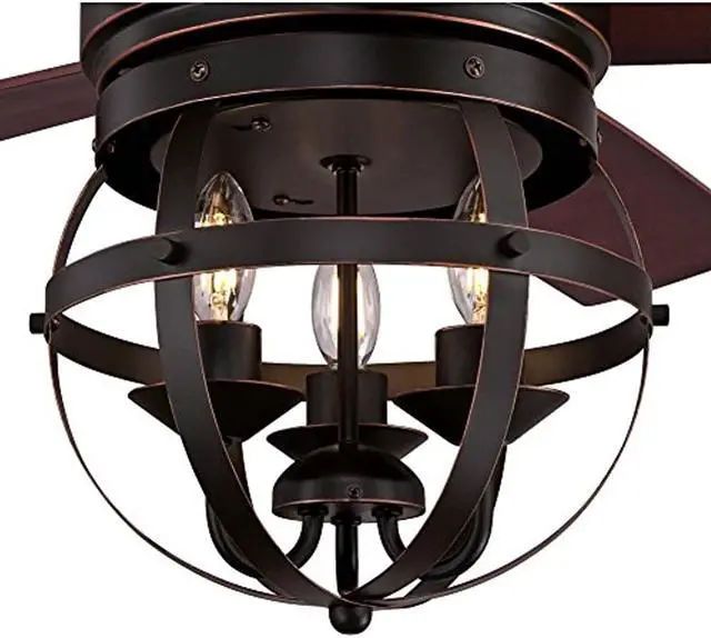 Alt view image 4 of 12 - Westinghouse Lighting 7217100 Stella Mira 52-Inch Vintage Ceiling Fan, Reversible Blades, Oil Rubbed Bronze Finish