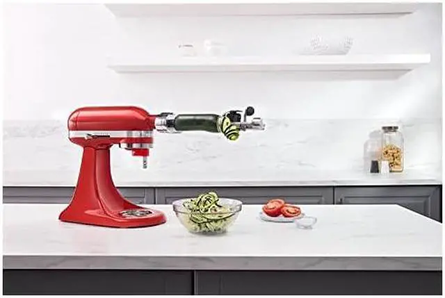 Alt view image 7 of 11 - KitchenAid KSM2APC Spiralizer Plus Attachment with Peel, Core and Slice, Silver