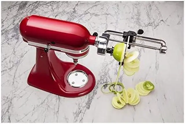 Alt view image 6 of 11 - KitchenAid KSM2APC Spiralizer Plus Attachment with Peel, Core and Slice, Silver