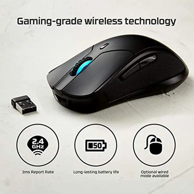 Alt view image 10 of 16 - HyperX Pulsefire Dart HX-MC006B Black 6 Buttons 1 x Wheel Wired / Wireless Gaming Mouse