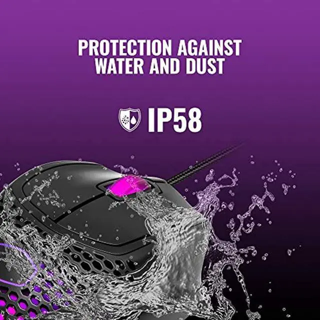 Alt view image 9 of 10 - Cooler Master MM720 Black Matte Lightweight Gaming Mouse with Ultraweave Cable, 16000 DPI Optical Sensor, RGB and Unique Claw Grip Shape