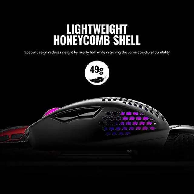 Alt view image 7 of 10 - Cooler Master MM720 Black Matte Lightweight Gaming Mouse with Ultraweave Cable, 16000 DPI Optical Sensor, RGB and Unique Claw Grip Shape