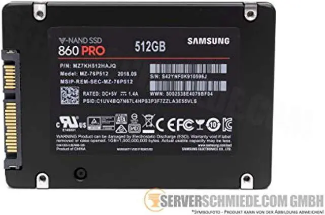 Alt view image 16 of 20 - Samsung - MZ-76P512E - Samsung TDSourcing 860 PRO MZ-76P512E - Solid state drive - encrypted - 512 GB - internal - 2.5 - SATA 6Gb/s - buffer: 512 MB - 256-bit AES - TCG Opal Encryption 2.0